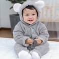 thumbnail image 2 of Baby Fleece Jumpsuits Long Sleeve Button Baby Cartoon Animal Romper Onesie Pajamas Baby Outerwear for Dress Up Party 9-12 Months, 2 of 7
