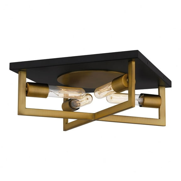 Quoizel Brunson 4-Light Aged Brass Flush Mount