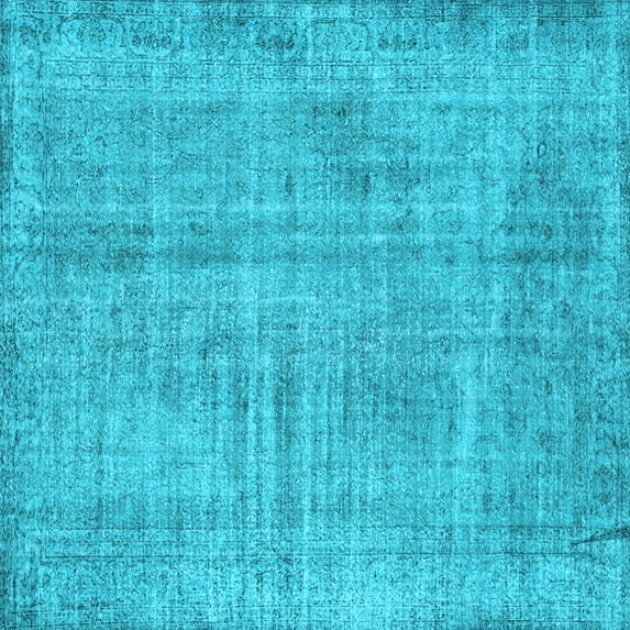 Ahgly Company Indoor Square Persian Light Blue Traditional Area Rugs, 5' Square