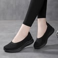 thumbnail image 4 of Mepaouo Women's Slip on Loafer Shoes Mesh Casual Ballet Flat Nurse Knit Walking Sneakers(Black,7), 4 of 5