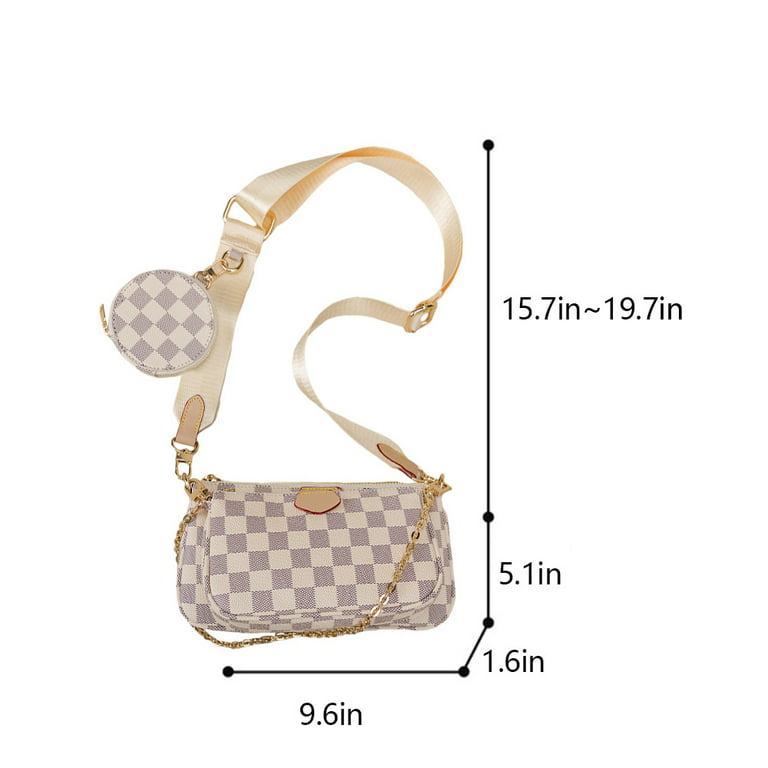 Sexy Dance White Checkered Tote Shoulder Bag With Inner Pouch