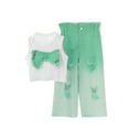 thumbnail image 2 of SGFCWSX Girls 2-Piece Outfit, Sleeveless Cropped Top and Ombre Distressed Jeans, Casual Trendy Daily Clothing Set for Kids Green Size 3-4Years, 2 of 7