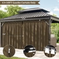 thumbnail image 3 of Pakunoda 11.5' X 6.5' Gazebo Universal Replacement Privacy 4-Panel Curtains, Waterproof Outdoor Curtains Sand Sidewall with Zipper for Patio Garden Backyard 10' X 13' Gazebo, Curtain Only, 3 of 8