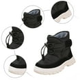 thumbnail image 4 of Quealent Boys Girls Snow Boots Winter Waterproof Slip Resistant Cold Weather Shoes for Toddler Little Kids Warm Thick Mountain Boots Black for Size 8.5, 4 of 6
