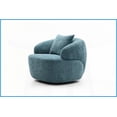 thumbnail image 4 of Mid Century Modern 1-Seat 360° Swivel Curved Boucle Sofa – Blue, Perfect for Living Room & Bedroom, 4 of 14