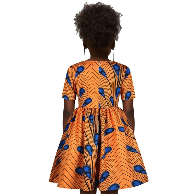 ZHAGHMIN Tight Dress for Girls Traditional 16Y Sleeve Ankara Baby