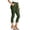 Green, variant on PEIBang Women's Wide Elastic High Waist Capri Dress Pants,Cuffed Hem Slim Fit Pocket Office Casual Trousers Red XXXL