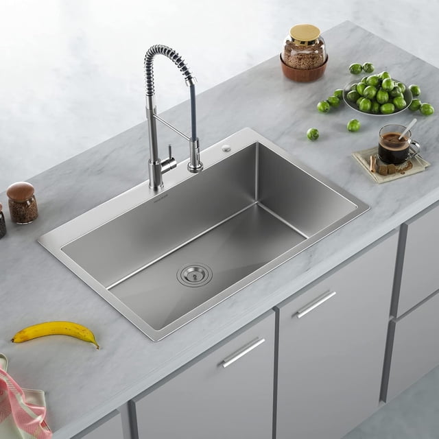 Undermount Sink, Single Bowl Kitchen Sink Undermount Stainless Steel Kitchen Sink Bar or Prep Kitchen Sink