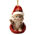 thumbnail image 2 of Lssam Cat Ornament Christmas Tree Decor, Cute Kitty Xmas Pendant Hanging, Acrylic Christmas Accessories for Tree Home, Gift for Her, 2 of 9