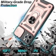 thumbnail image 2 of for iPhone 11 Pro Max Case with HD Screen Protector, Heavy Duty Shockproof with 360° Rotation Metal Kickstand [Military Grade] Protective Case for iPhone 11 Pro Max, Rose Gold, 2 of 15