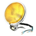 thumbnail image 2 of Faro delantero universal estilo retro vintage para motocicleta, accesorio para modificación de motocicletas, carcasa plateada, cristal amarillo., 2 of 10