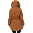 thumbnail image 5 of Women's Winter Hooded Parka Coat Warm Fleece Lined Jacket Thickened Windproof Parka with Removable Faux Fur Trim(Ginger, XS), 5 of 5