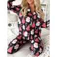 thumbnail image 5 of JYYYBF Women Christmas Pajamas Lounge Set Santa Christmas Tree Print Long Sleeve Tops and Pants 2 Piece Loungewear Outfits, 5 of 8