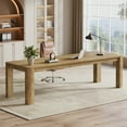 thumbnail image 6 of Finmind 79-Inch Two Person Desk for Home Office, Extra Long Desk Double Computer Table Large Writing Workstation, Light Brown, 6 of 8