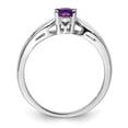 thumbnail image 5 of Auriga Fine Jewelry 925 Sterling Silver Rhodium Plated Amethyst Engagement Ring Size 7 for Women, 5 of 6