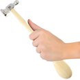 thumbnail image 3 of The Beadsmith Two-Sided Chasing Hammer - 10.75 Inches Wooden Handle, 2.25” Steel Head with a 14mm Ball Pein & 1.1"/ 28mm Domed Face - Tool Used to Add Texture and Dimension to Metalwork, 4oz./113g, 3 of 7