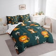 thumbnail image 3 of Manfei Tiger Lion Animal Bedding Comforter Set 7pcs, Kawaii Cartoon Wildlife Queen Bedding Sets, Teens Kids Boys Girls Reversible Queen Sheet Sets, Green Microfiber Bedroom Decor, 3 of 7