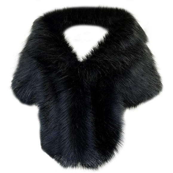EASTIN Women Warm Faux Fox Fur Shawl Stole Wrap Shrug Scarf