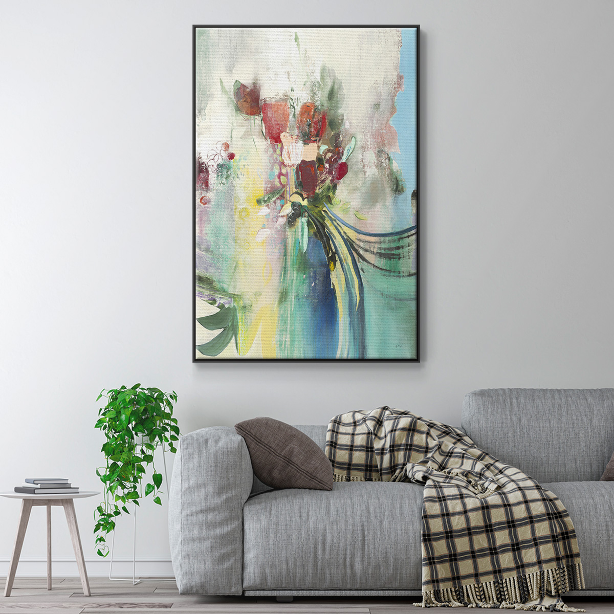 Celebration I Framed Premium Gallery Wrapped Canvas - Ready to Hang - 25 x 37 - Black Floating Frame