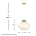 thumbnail image 6 of 83604LCB-SF Lark Lucy - 12W 1 LED Medium Pendant-13.25 Inch Tall and 15 Inch Wide-Lacquered Brass/Sea Foam Finish, 6 of 7