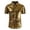 Gold, variant on Mens 70s Shiny Short Sleeve Button Down Shirt Fashion Sparkle Disco Dress Shirts