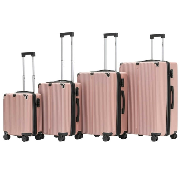 Set Juego de 4 Maletas ABS Miami 26" 20" 24" y 28"  Oro Rosa 4 Ruedas 360°, Reforzadas, Livianas y Duraderas