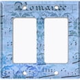 thumbnail image 6 of Metal Light Switch Plate Outlet Cover Blue Music Sheet Wallpaper Damask MUS002, 6 of 13