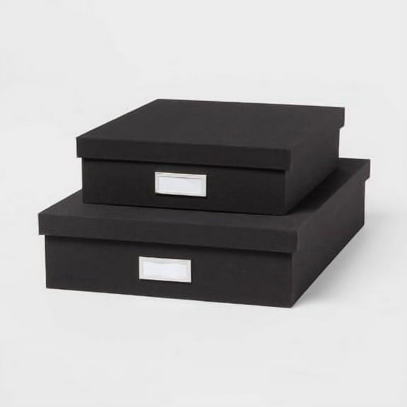 Canvas Desk Storage Box Set of 2