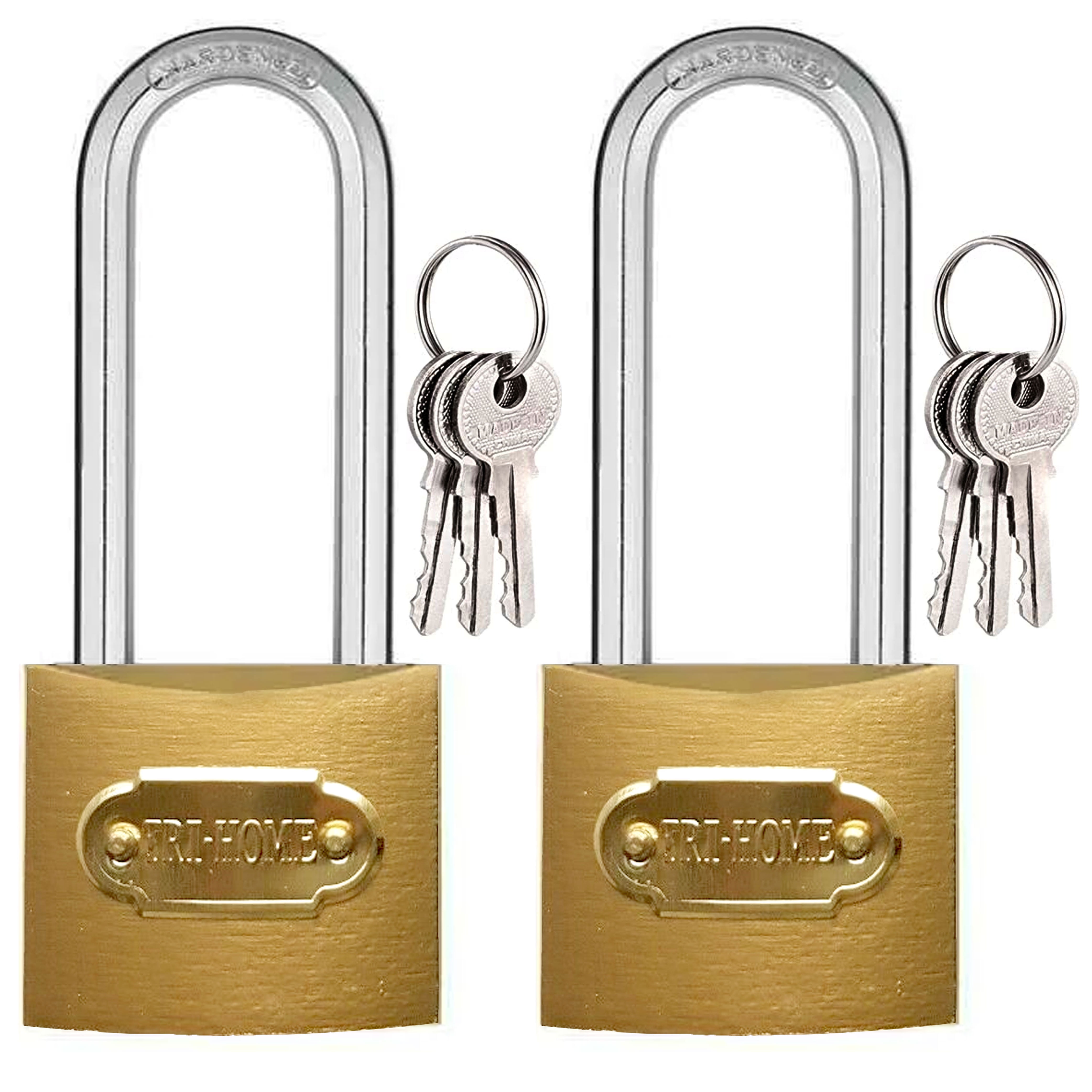 LONG SHACKLE PADLOCK 3 Keys Gate/Shed/Door/Locker Large Security Safety Lock 