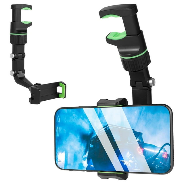 EASTIN Car Rearview Mirror Cell Phone Holder 360° Rotating Phone Mount Rearview Phone Support Bracket Adjustable Phone GPS Holder Fit