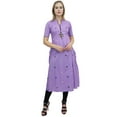 thumbnail image 6 of Bimba Womens Designer Lavender Ethnic A-Line Embroidered Indian Casual Kurti-26, 6 of 9