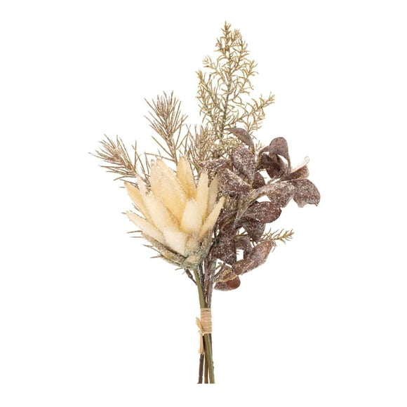 Melrose Glittered Protea Pine Christmas Bundle Spray - 16.5"" - Set of 2