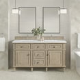 thumbnail image 6 of James Martin Vanities 60" Double Vanity, Light Natural Oak w/ 3 CM White Zeus Quartz Top, 6 of 7