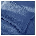thumbnail image 4 of 100% Cotton Embroidered Quilted Pillow Shams - King - Navy, 4 of 5