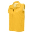 thumbnail image 2 of VJGBEGW Men Women Lightweight Sleeveless Vest Casual Lapel Zipper Jacket Mesh Lined Outdoor Outerwear With Side Pockets Yellow 2XL, 2 of 5