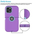 thumbnail image 5 of Njjex iPhone 12 Pro Max Cases, Sturdy Phone Case for iPhone 12 Pro Max 6.7", Full-Body Shockproof Protection Heavy Duty Armor Hard Plastic Rubber Rugged Bumper 3-in-1 Case Cover - Purple, 5 of 7