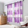 thumbnail image 2 of Yayeee Window Curtains Set of 2 for Living Room Light Filtering 63"x42", Purple and White Pattern, 2 of 7