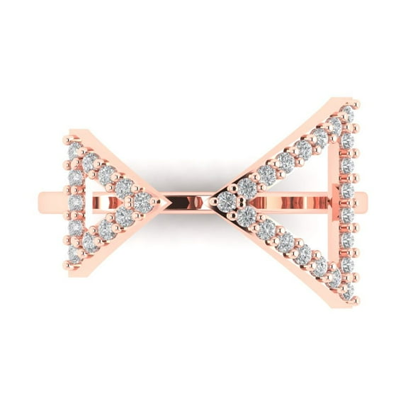 Statement Engagement Ring for Women - 0.2475ct White Sapphire in 18K Rose Gold Promise Ring