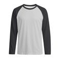 thumbnail image 6 of WTOBBY Men's Round Neck Color Block Raglan Long Sleeve T-Shirt Top Contrast Casual Shirt for Everyday Wear and Stylish Outfits,Dark Gray M, 6 of 6