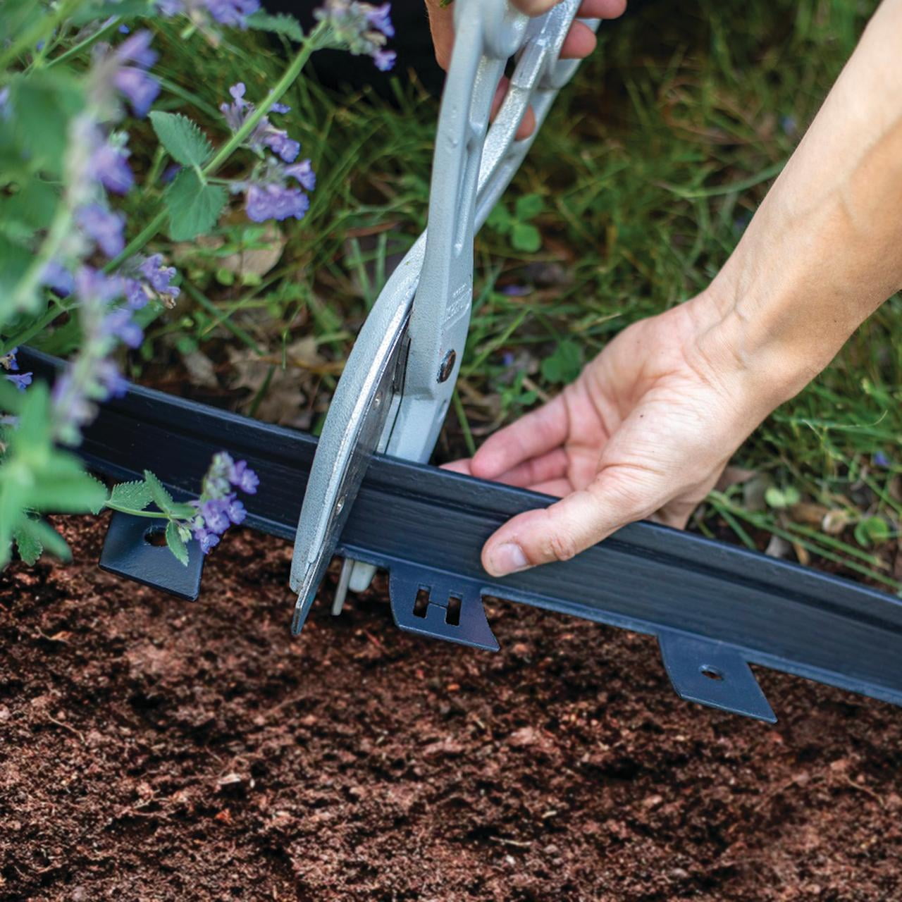 Dig-Free 25 ft. Landscape Edging Border, Garden Edging for Flower Beds, Garden & Lawns, Plastic (Black)