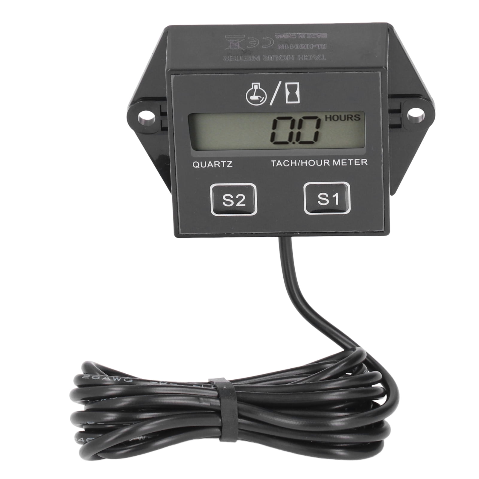 Octpeak Engine Hour Counter,Motorcycle Tachometer Timer LCD Display 2/4