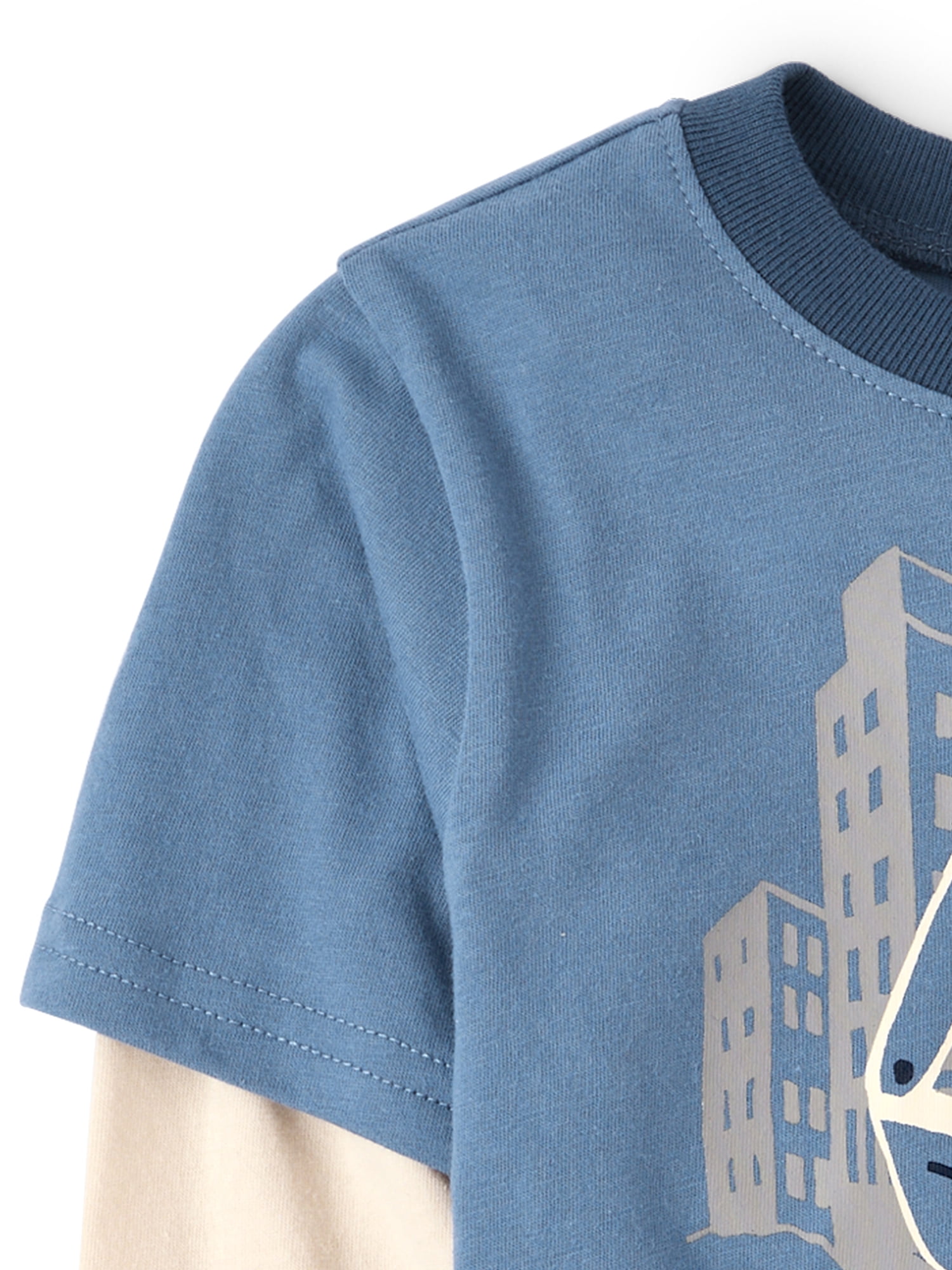 The Children's Place Baby And Toddler Boys Long Sleeve Graphic Layered Top, Sizes 6M-5T