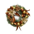 thumbnail image 1 of Billuyoard Guirnaldas colgantes de Navidad para pared de puerta, decoración para festivales al aire libre, coronas navideñas artificiales, diseño de Kits de decoración para fiestas Oro Billuyoard HA069394-02, 1 of 6
