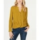 thumbnail image 2 of INC Womens Twist-Front Button Up Shirt, Amarillo, Large I-N-C Camisa con botones, 2 of 2