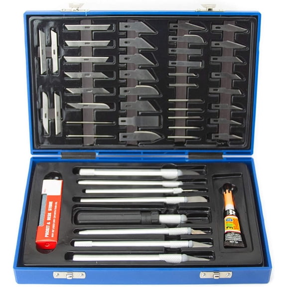 56pc Precision Craft Knife Set Professional Razor Knives for Art, Hobby, Scrap booking and Sculpture