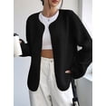 thumbnail image 5 of Womens Fleece Jacket Fall Winter Warm Long Sleeve Casual Loose Fit Comfy Fashion Outwear Cardigan Outfit Coat, 5 of 9