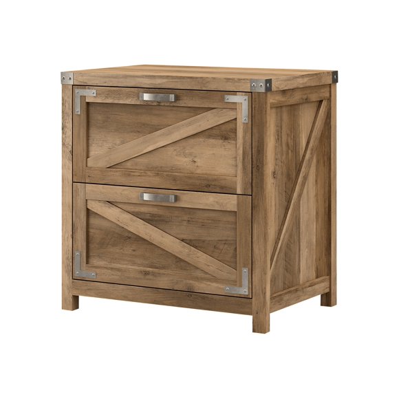 Bush Furniture Knoxville 2 Drawer Lateral File Cabinet in Reclaimed Pine