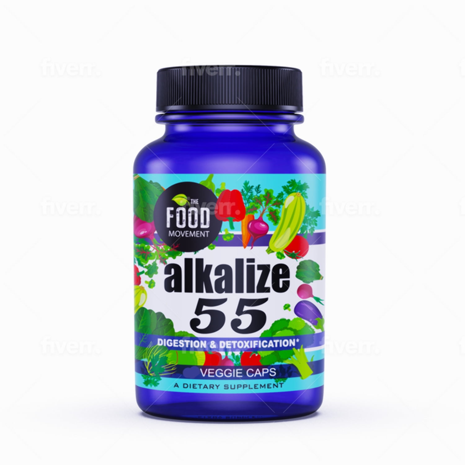 Alkalize 55, 55 Fermented Foods + Humic Fulvic Trace Minerals, pH Balance, Immune Boosting - 30 caps