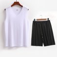 thumbnail image 2 of Conjunto Deportivo de los Hombres, Moda Casual de Color Sólido Cuello en V sin Mangas de Elasticidad Superior para el Desgaste Al Aire Libre, Traje Atlético de Humedad, 2 of 5