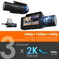 thumbnail image 7 of Rexing V33 3 Channel 1440p+1440p+1440p Front, Cabin and Rear Camera Dashcam with Built-in Wi-Fi & GPS, 7 of 7